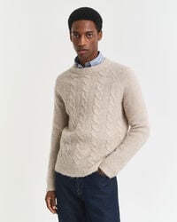 zopfmuster-pullover mit rundhalsausschnitt – saatmeliert