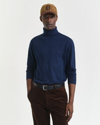 extrafeiner rollkragenpullover aus merinowolle – marineblau