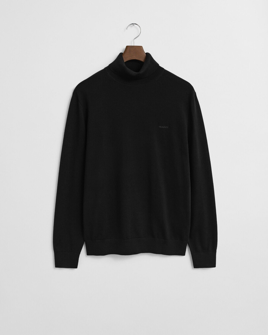 rollkragenpullover aus extrafeiner merinowolle – schwarz