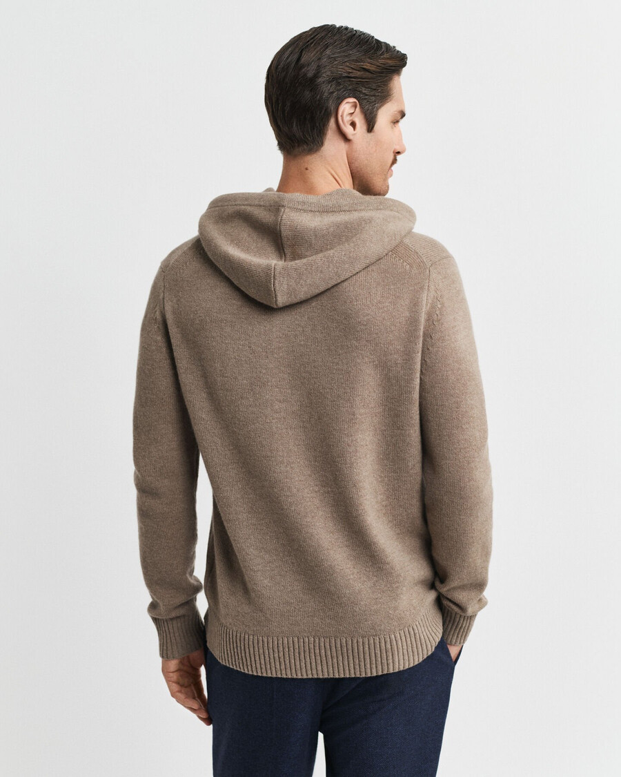 hoodie aus kaschmirmischung – dunkelsandmeliert