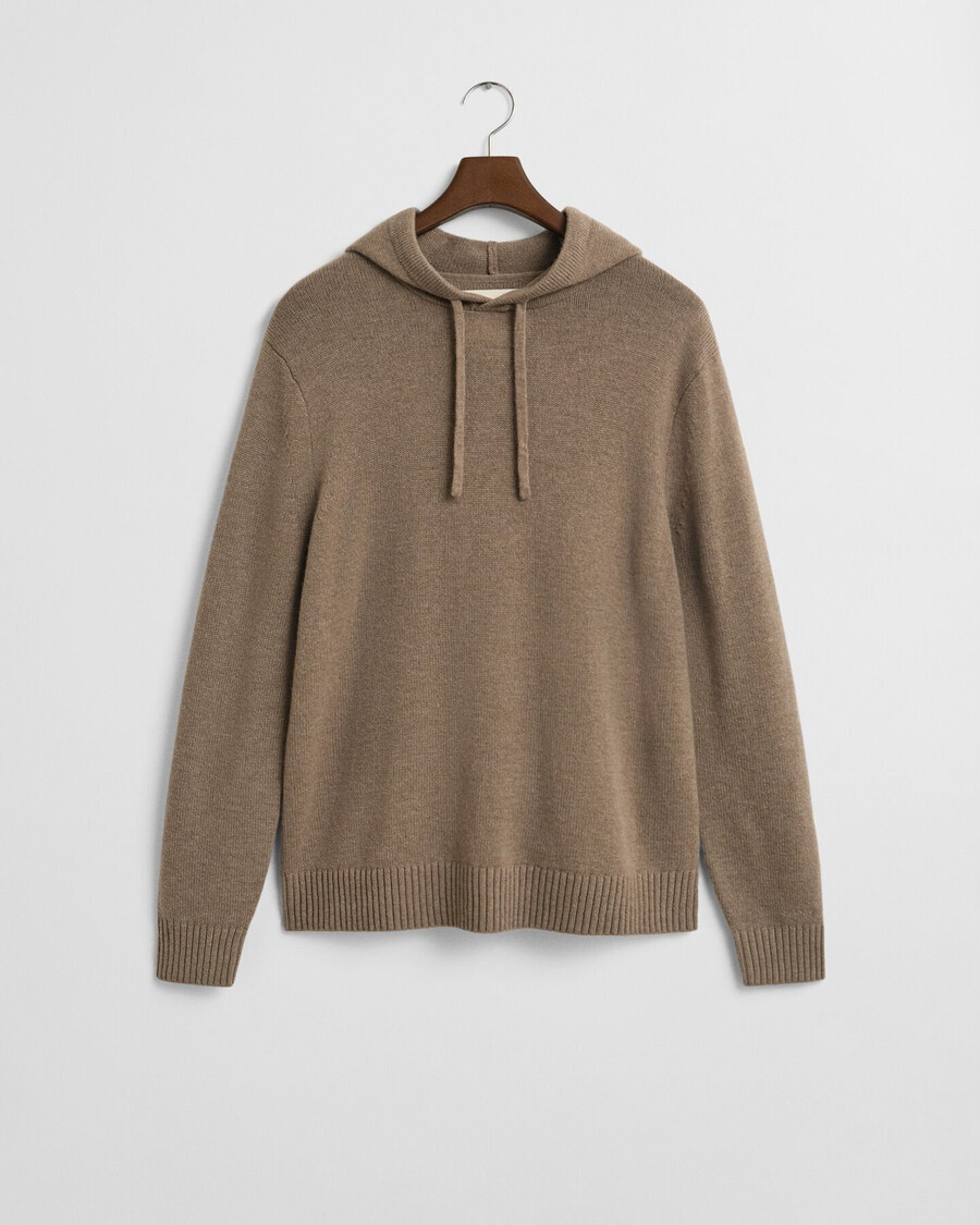 hoodie aus kaschmirmischung – dunkelsandmeliert