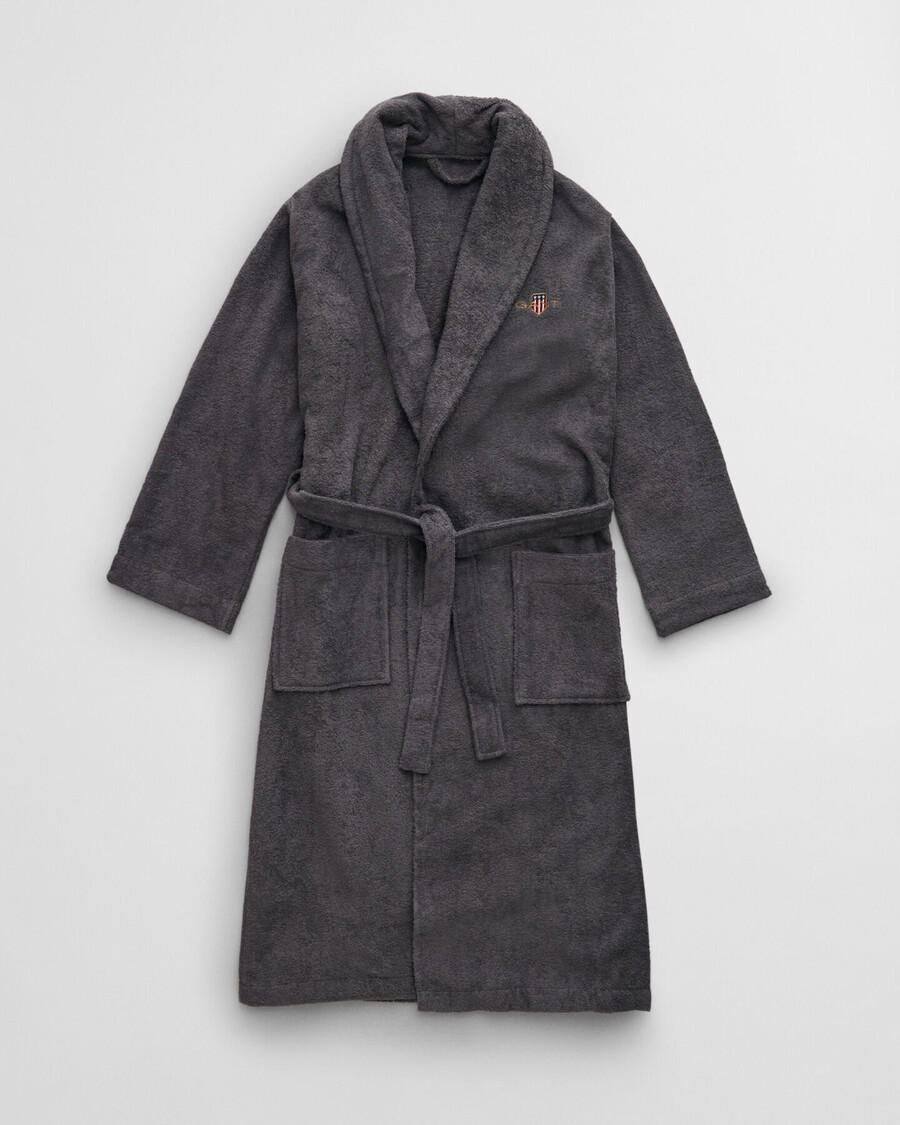 archive shield frotteebademantel – anchor grey
