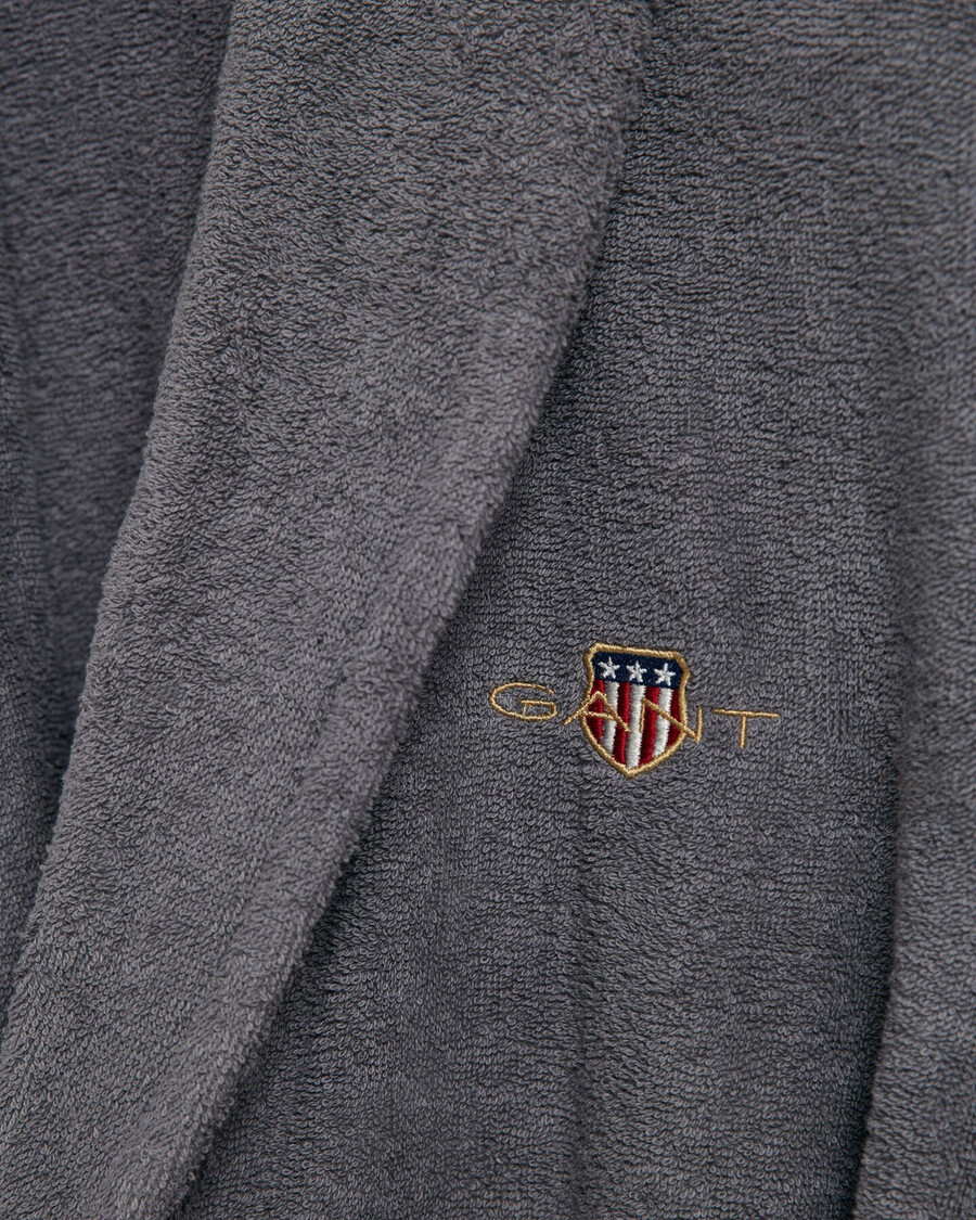 archive shield frotteebademantel – anchor grey