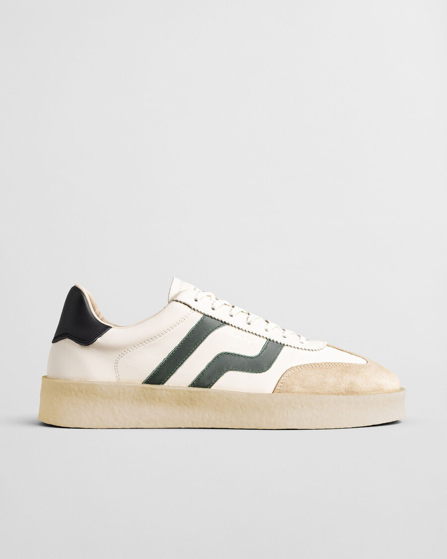 crepmo leder-sneaker – eierschale