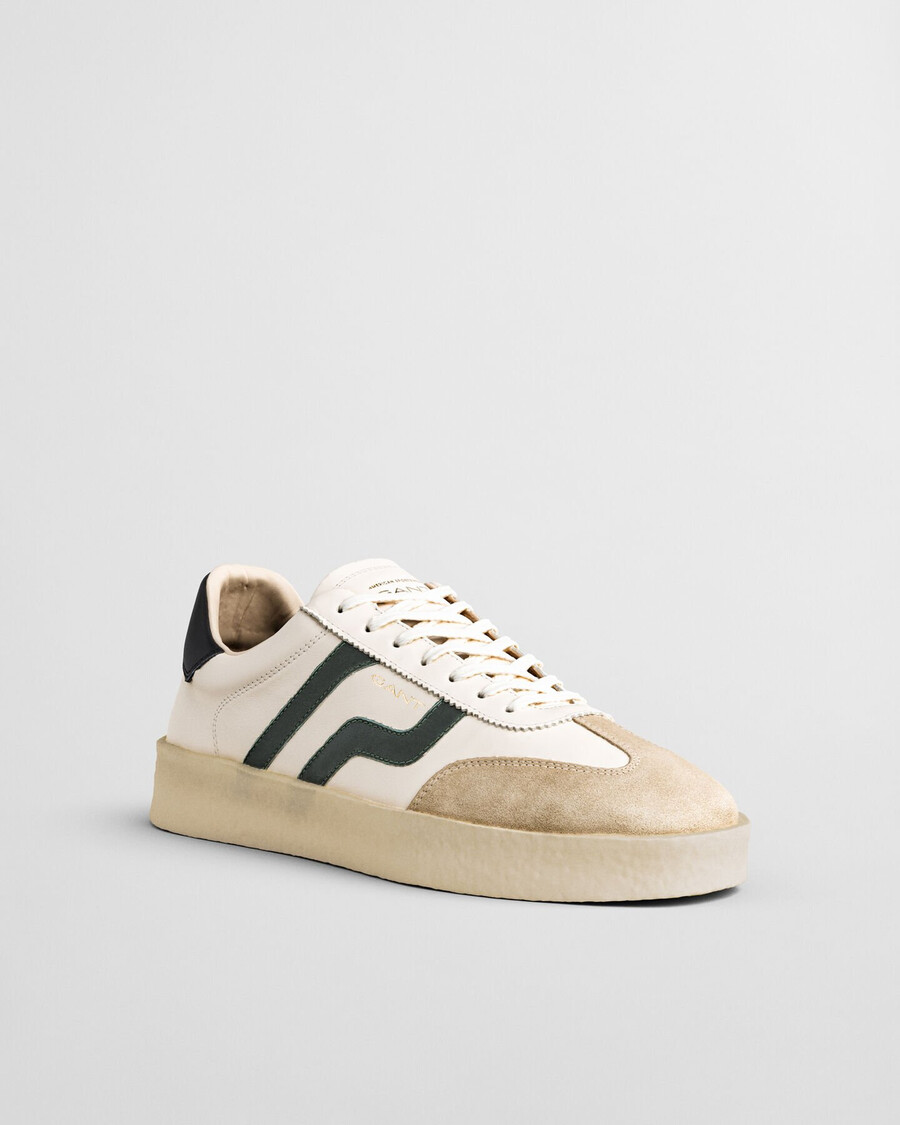 crepmo leder-sneaker – eierschale