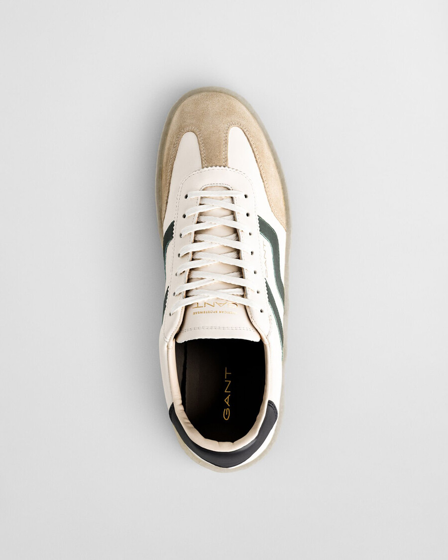 crepmo leder-sneaker – eierschale
