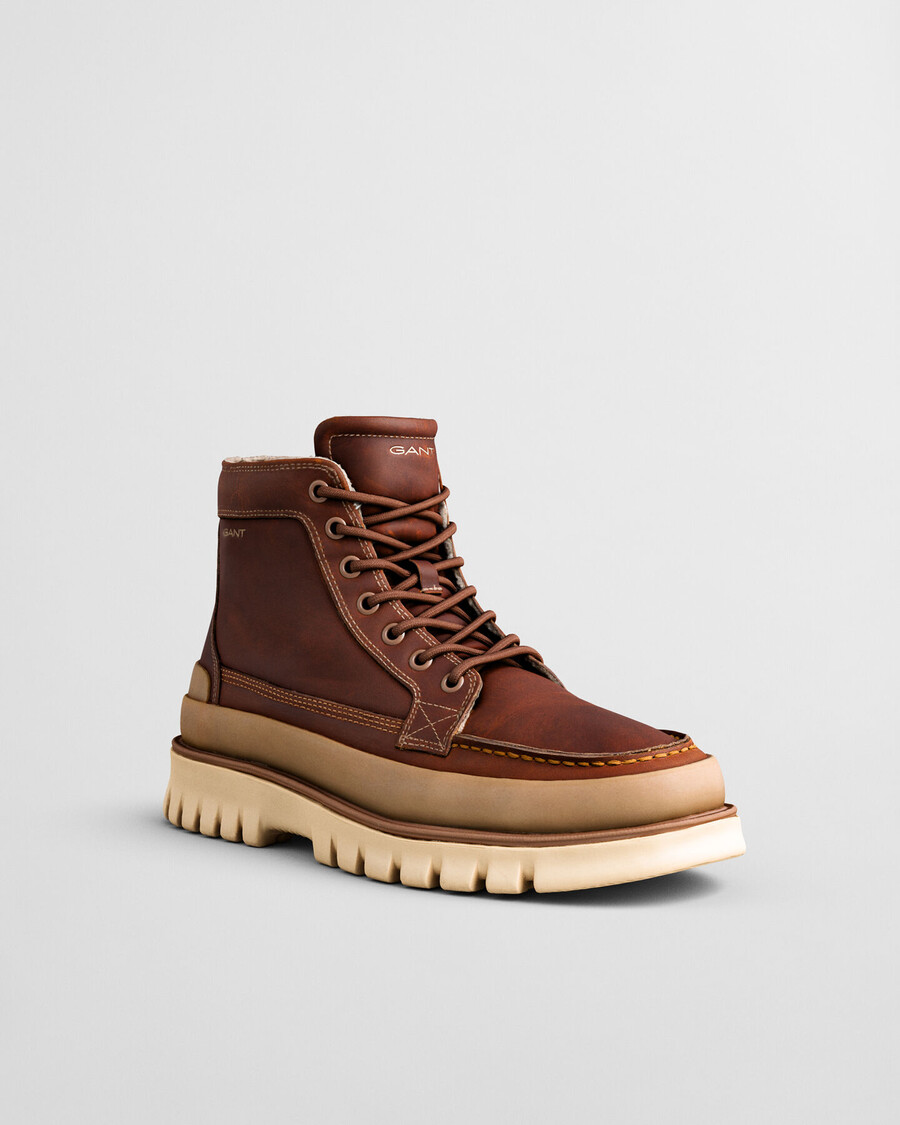 nebrada mid lederstiefel - cognac