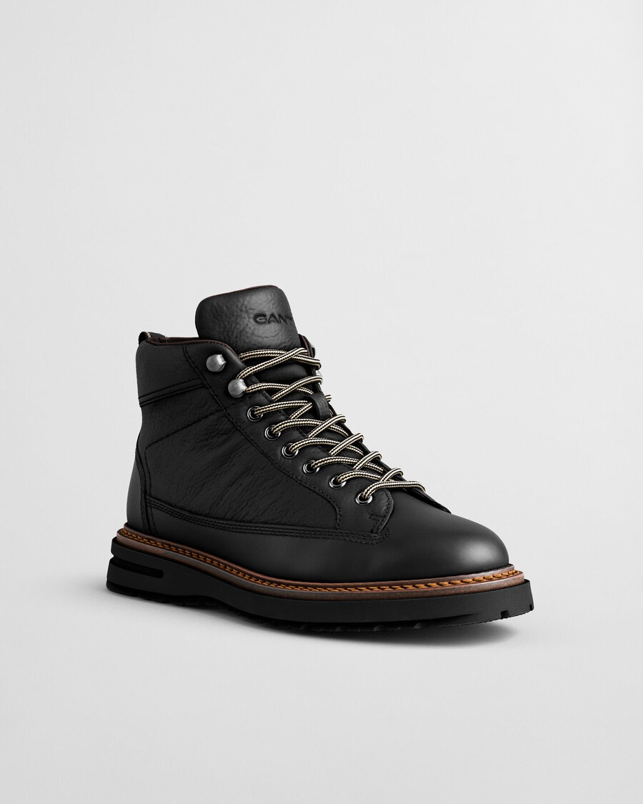 hillprep mid lederstiefel - schwarz