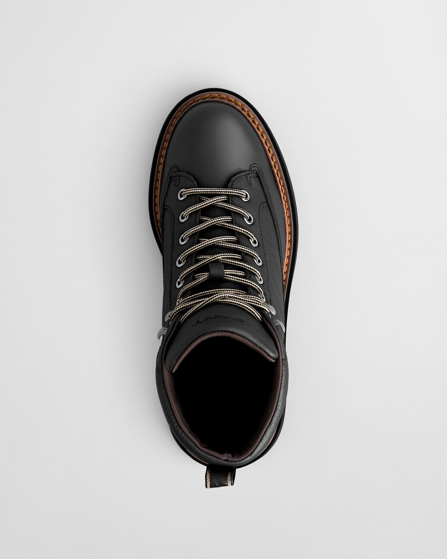 hillprep mid lederstiefel - schwarz