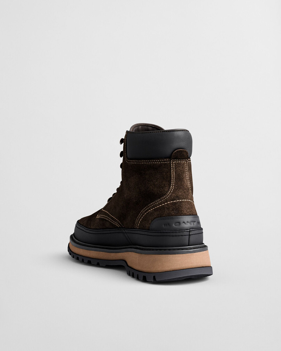 clafton wildleder-schnürstiefel – dunkelbraun
