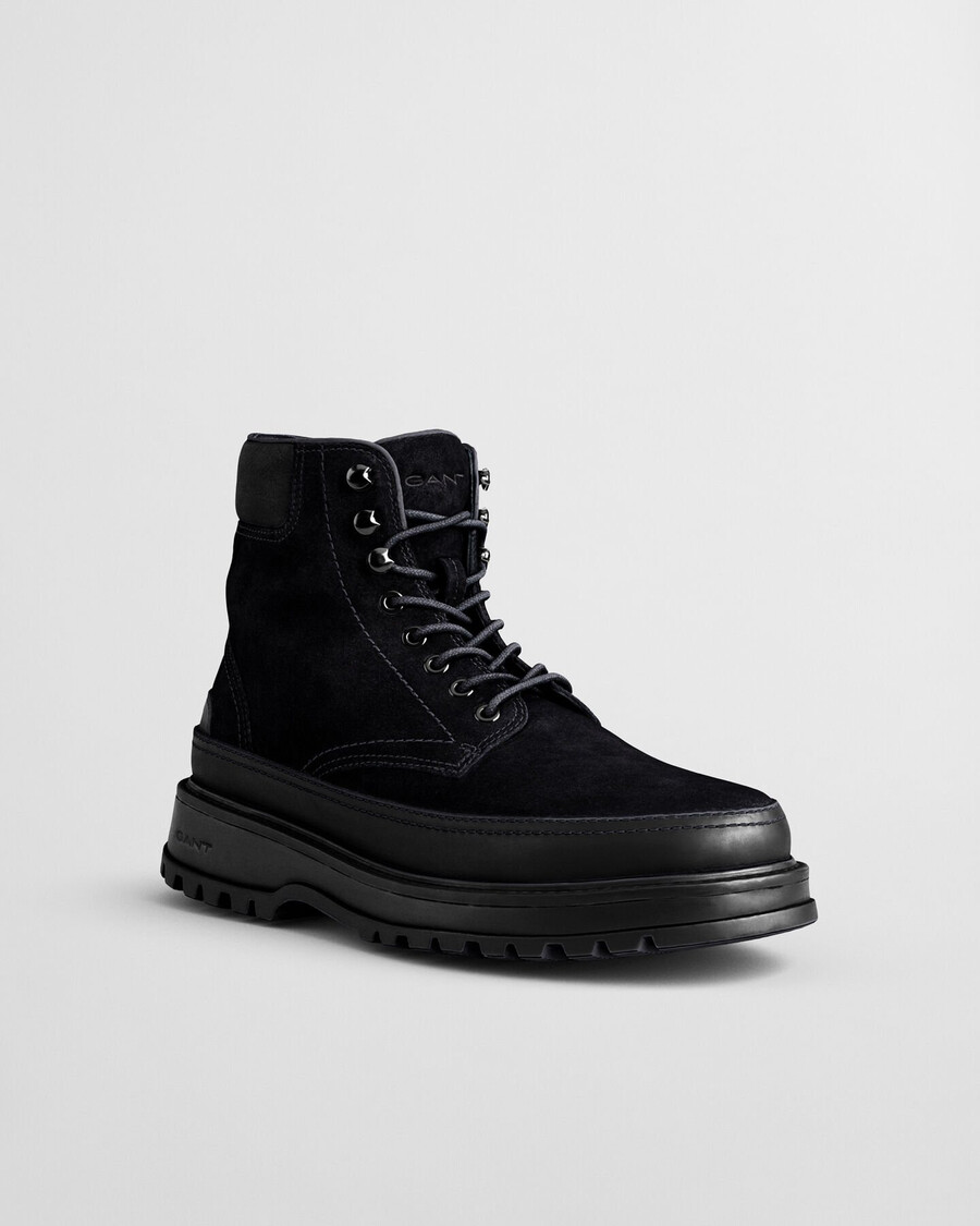 clafton wildleder-schnürstiefel - schwarz