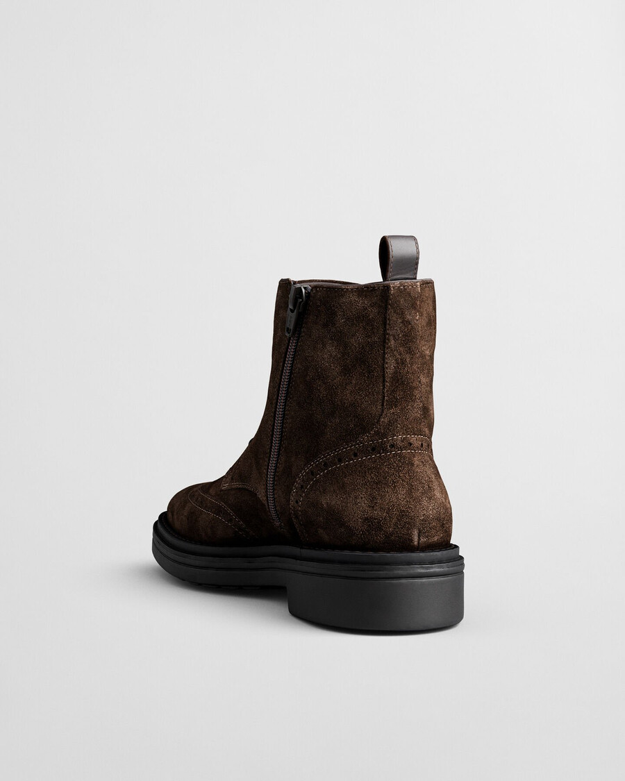 boggar wildleder-brogue-schnürstiefel – dunkelbraun