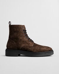 boggar wildleder-brogue-schnürstiefel – dunkelbraun
