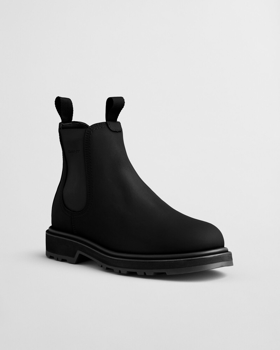 blisdor chelsea boots aus leder – schwarz