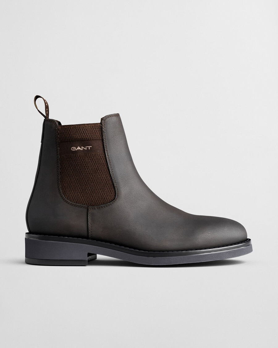 prepdale chelsea boots aus leder – dunkelbraun