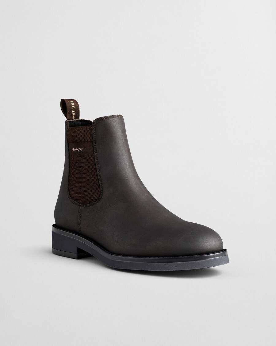 prepdale chelsea boots aus leder – dunkelbraun