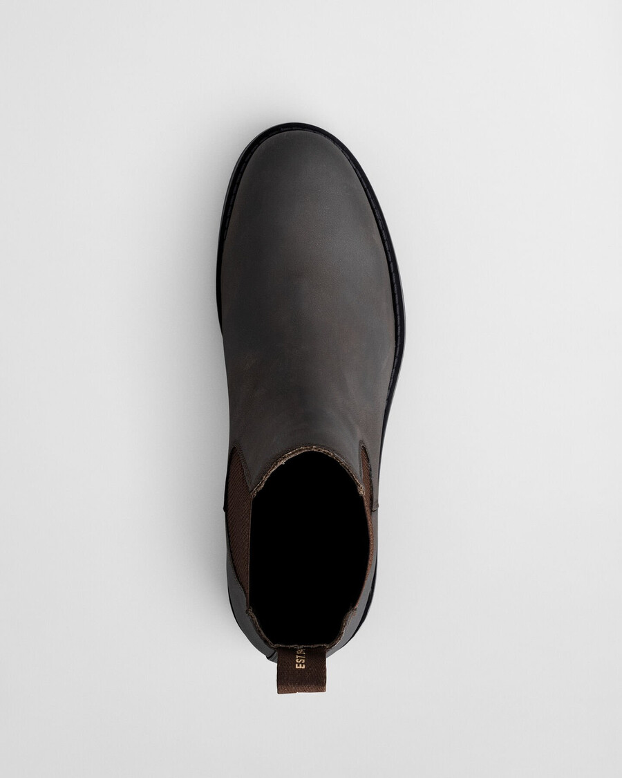 prepdale chelsea boots aus leder – dunkelbraun