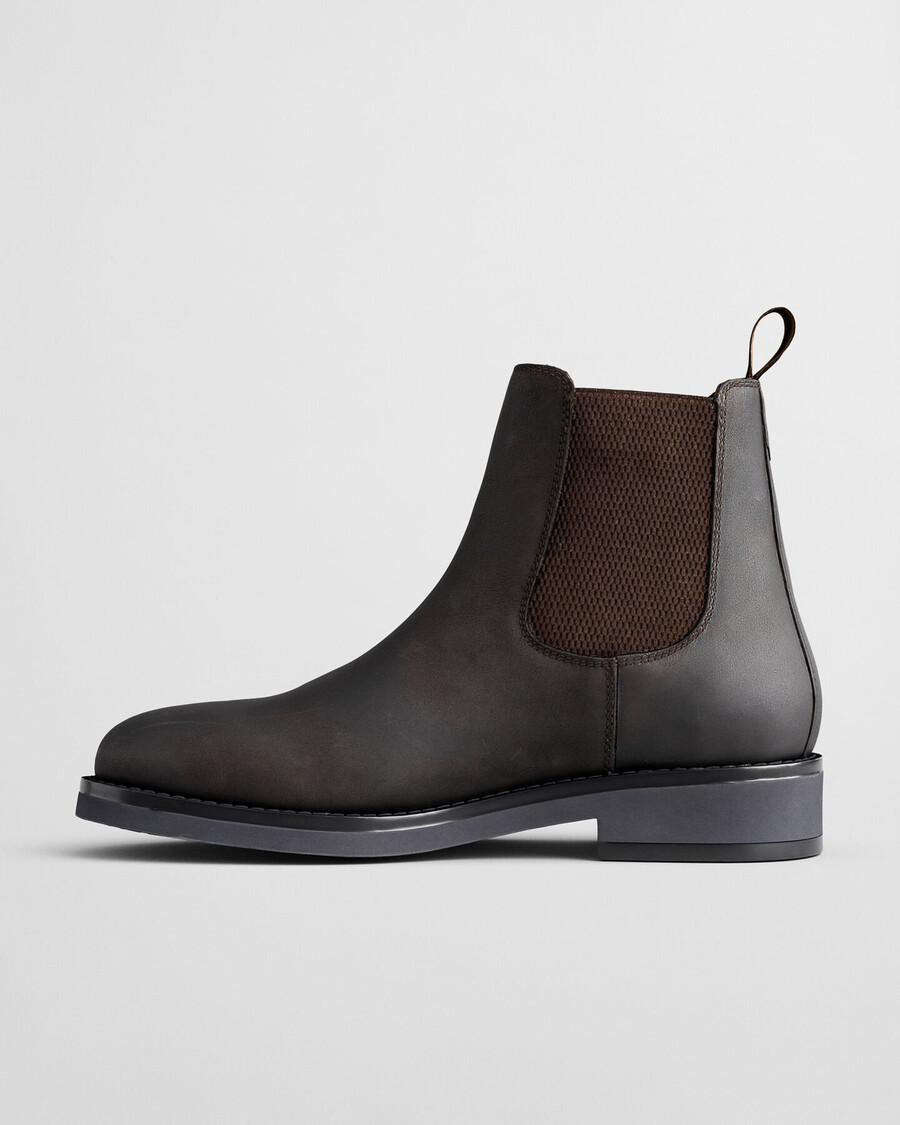 prepdale chelsea boots aus leder – dunkelbraun