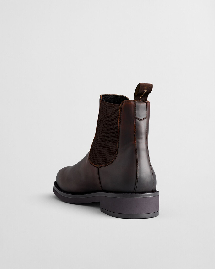 prepdale chelsea boots aus leder – dunkelbraun