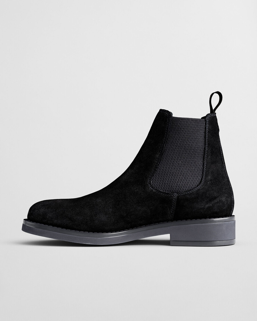 prepdale chelsea boots aus wildleder – schwarz