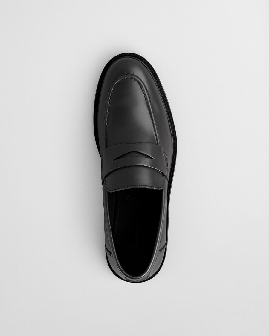 lozham lederslipper – schwarz