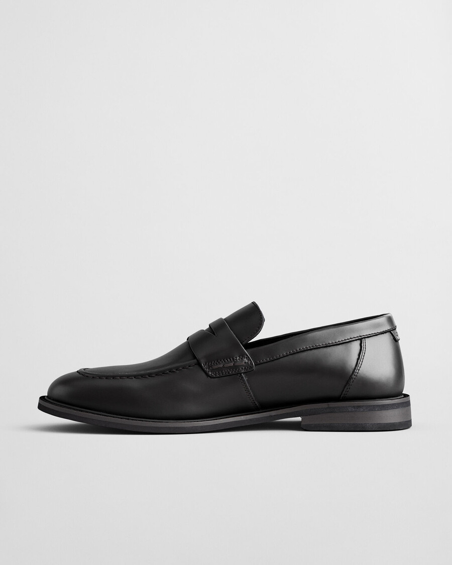 lozham lederslipper – schwarz