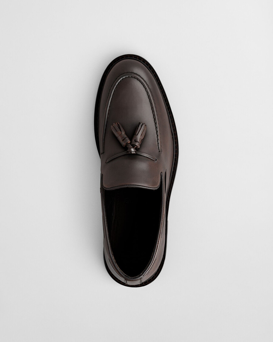lozham lederslipper – dunkelbraun