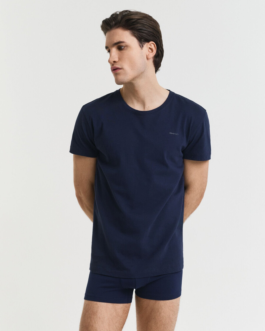 2er-pack rundhals-t-shirts – marineblauweiß