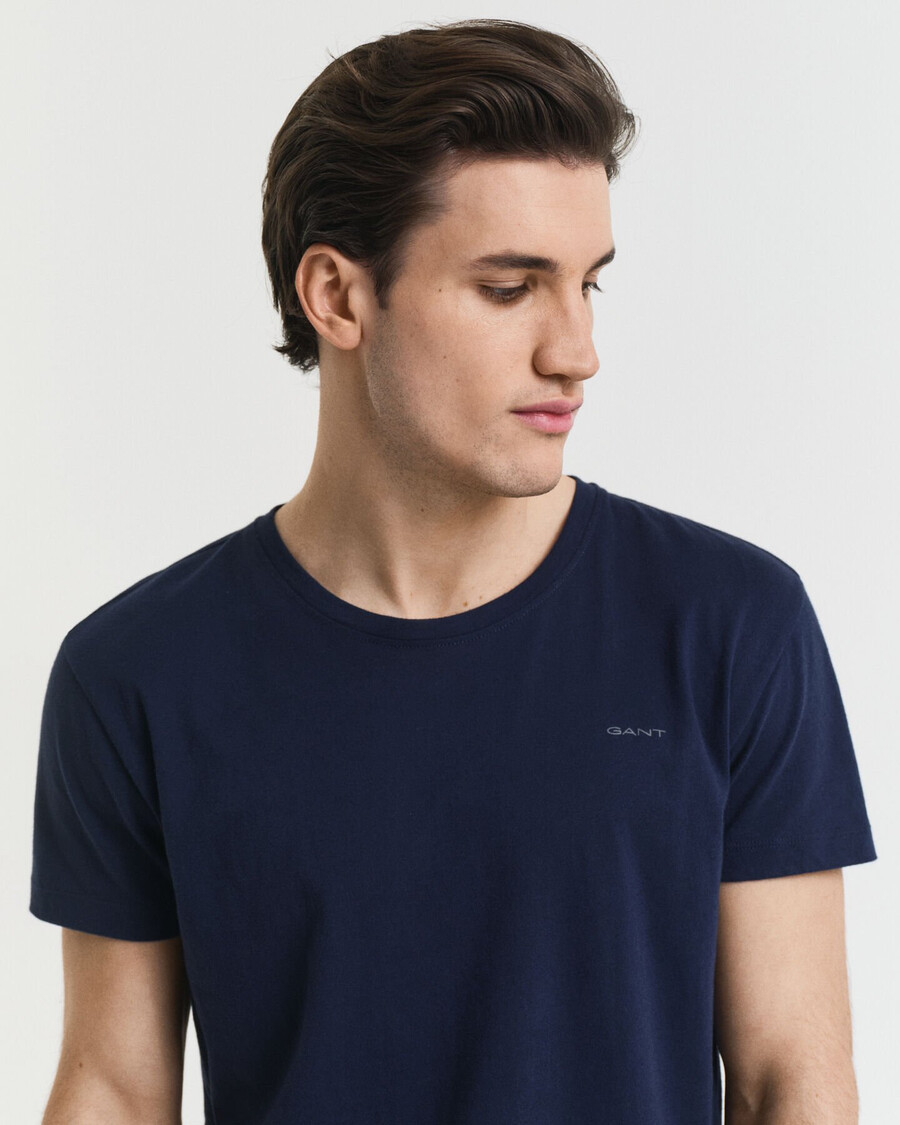 2er-pack rundhals-t-shirts – marineblauweiß