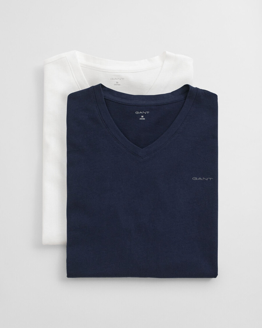 2er-pack v-ausschnitt-t-shirts – marineblauweiß