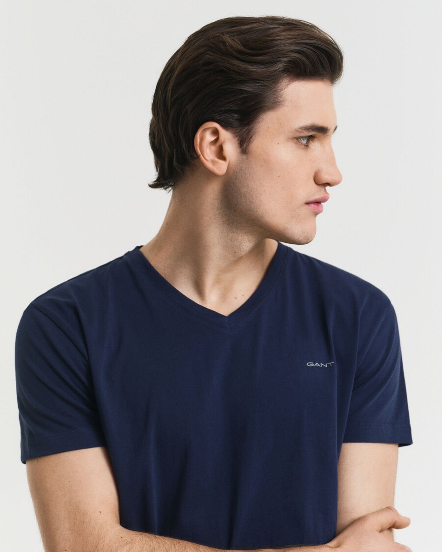 2er-pack v-ausschnitt-t-shirts – marineblauweiß