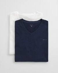 2er-pack v-ausschnitt-t-shirts – marineblauweiß