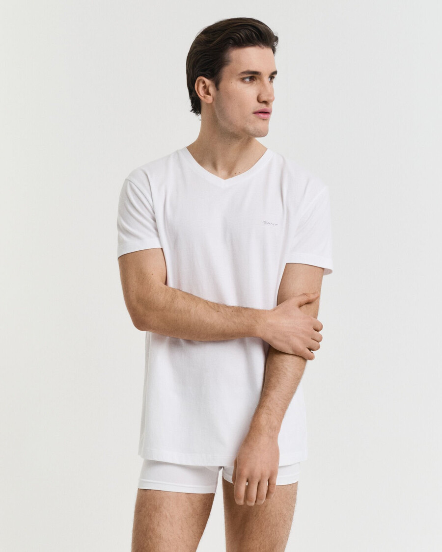 2er-pack v-ausschnitt-t-shirts – weiß