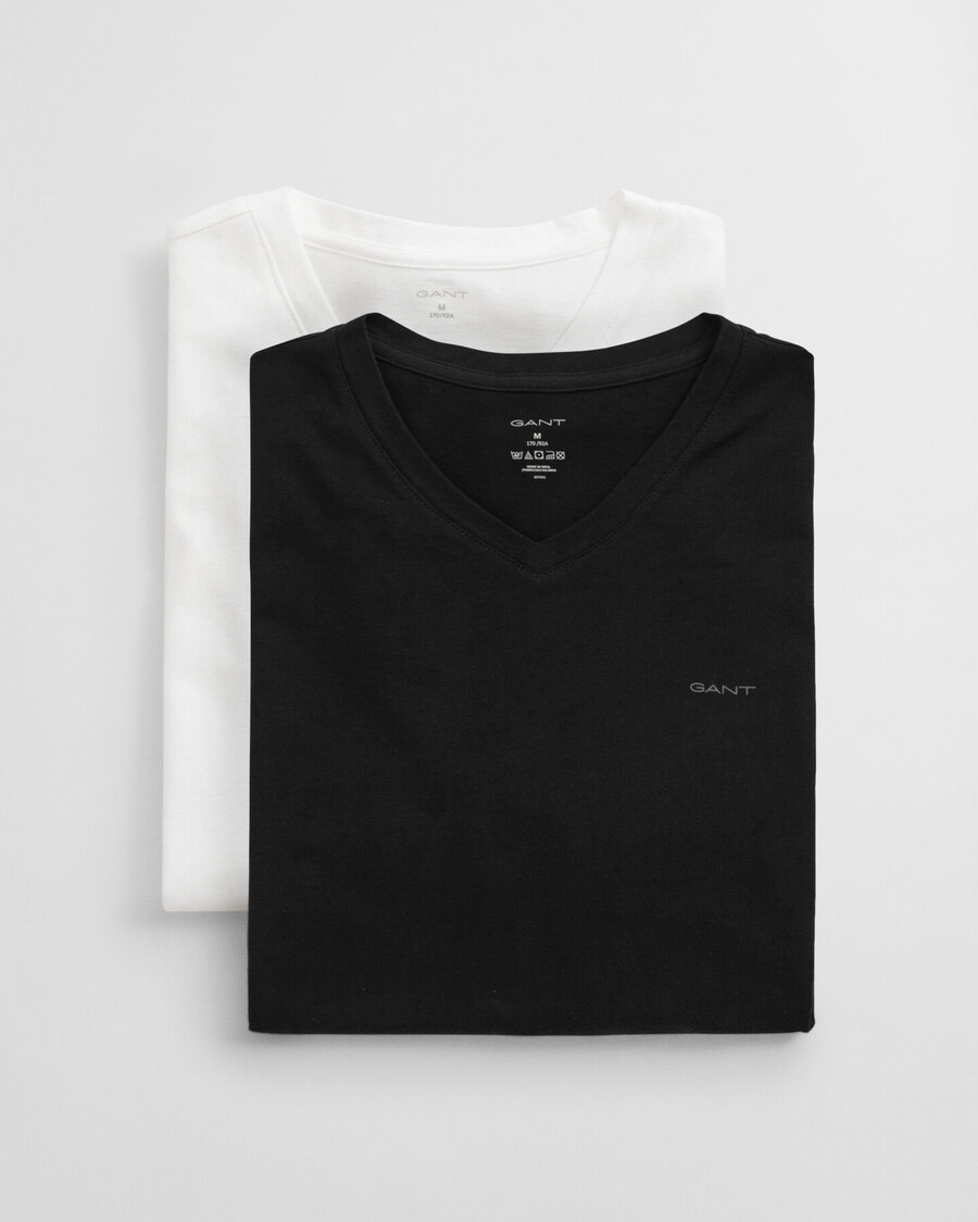 2er-pack v-ausschnitt-t-shirts – schwarzweiß