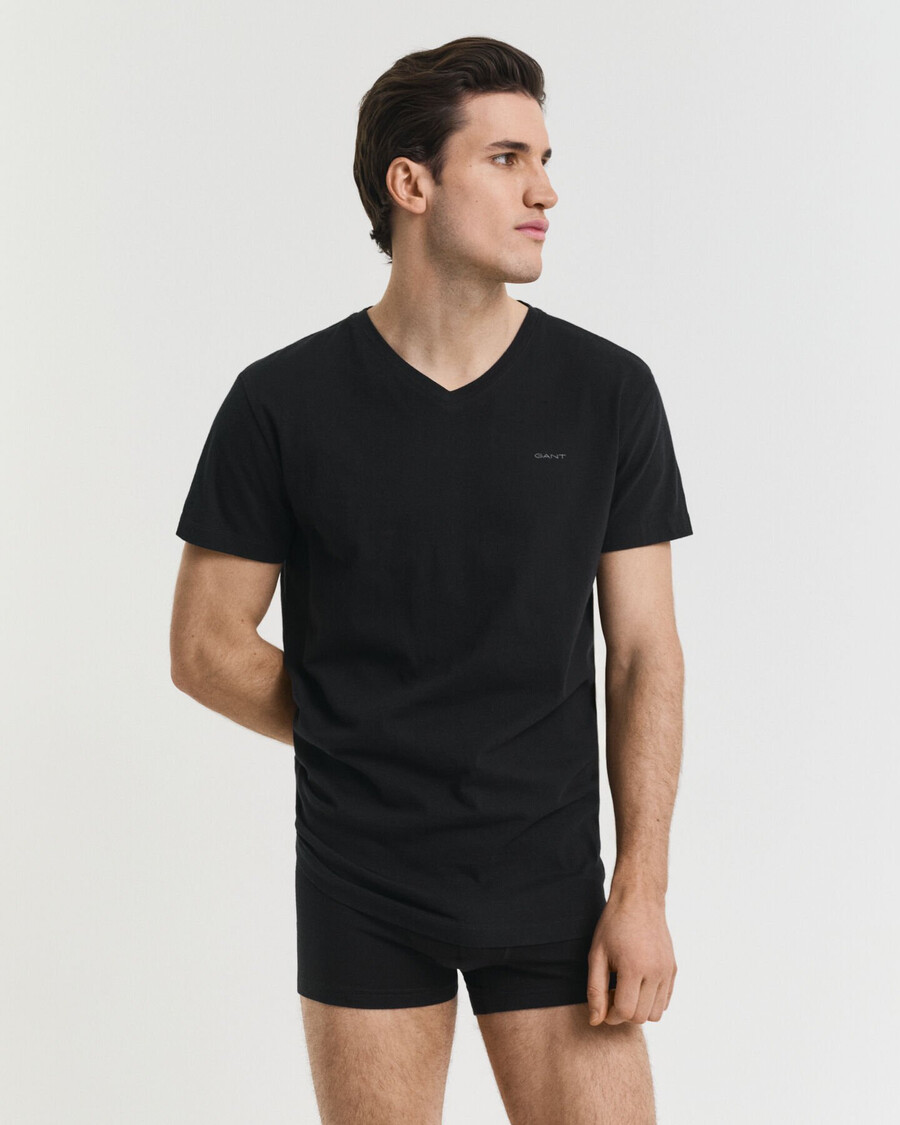 2er-pack v-ausschnitt-t-shirts – schwarzweiß