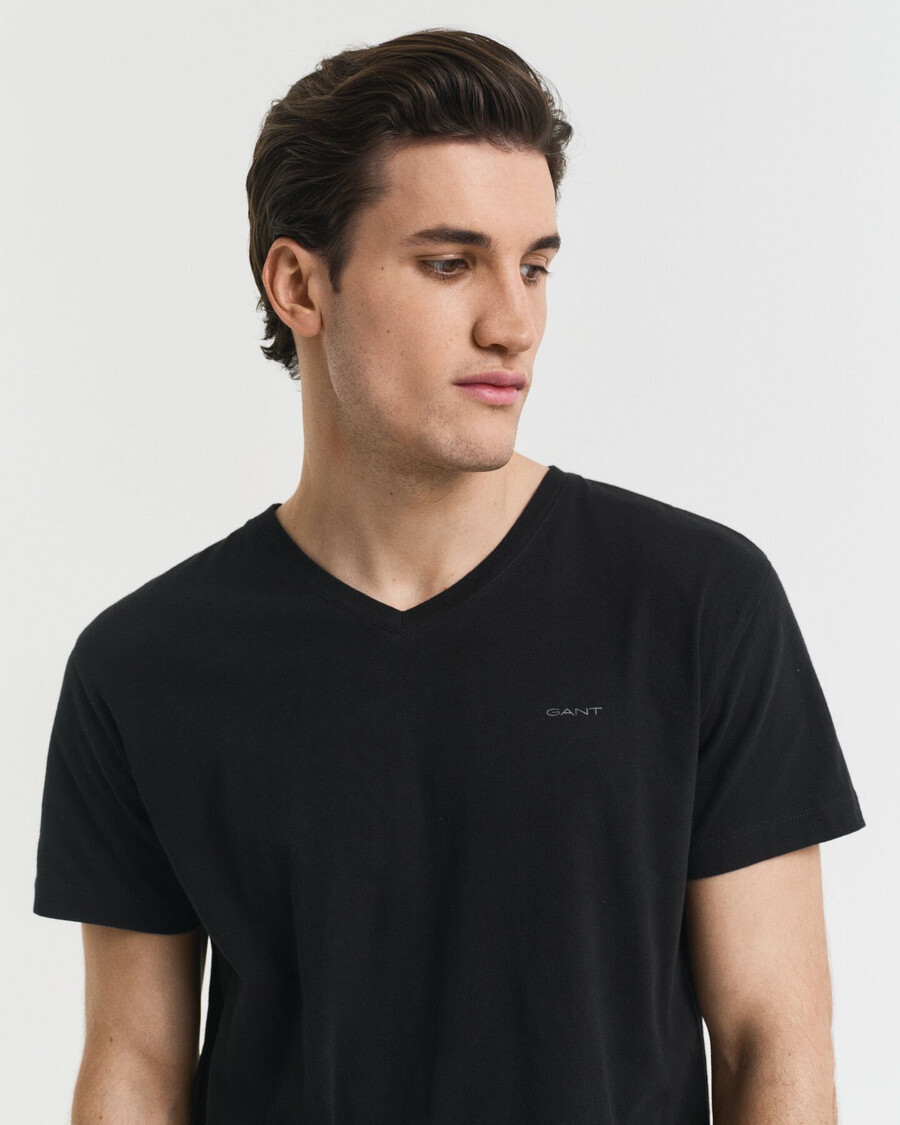 2er-pack v-ausschnitt-t-shirts – schwarzweiß