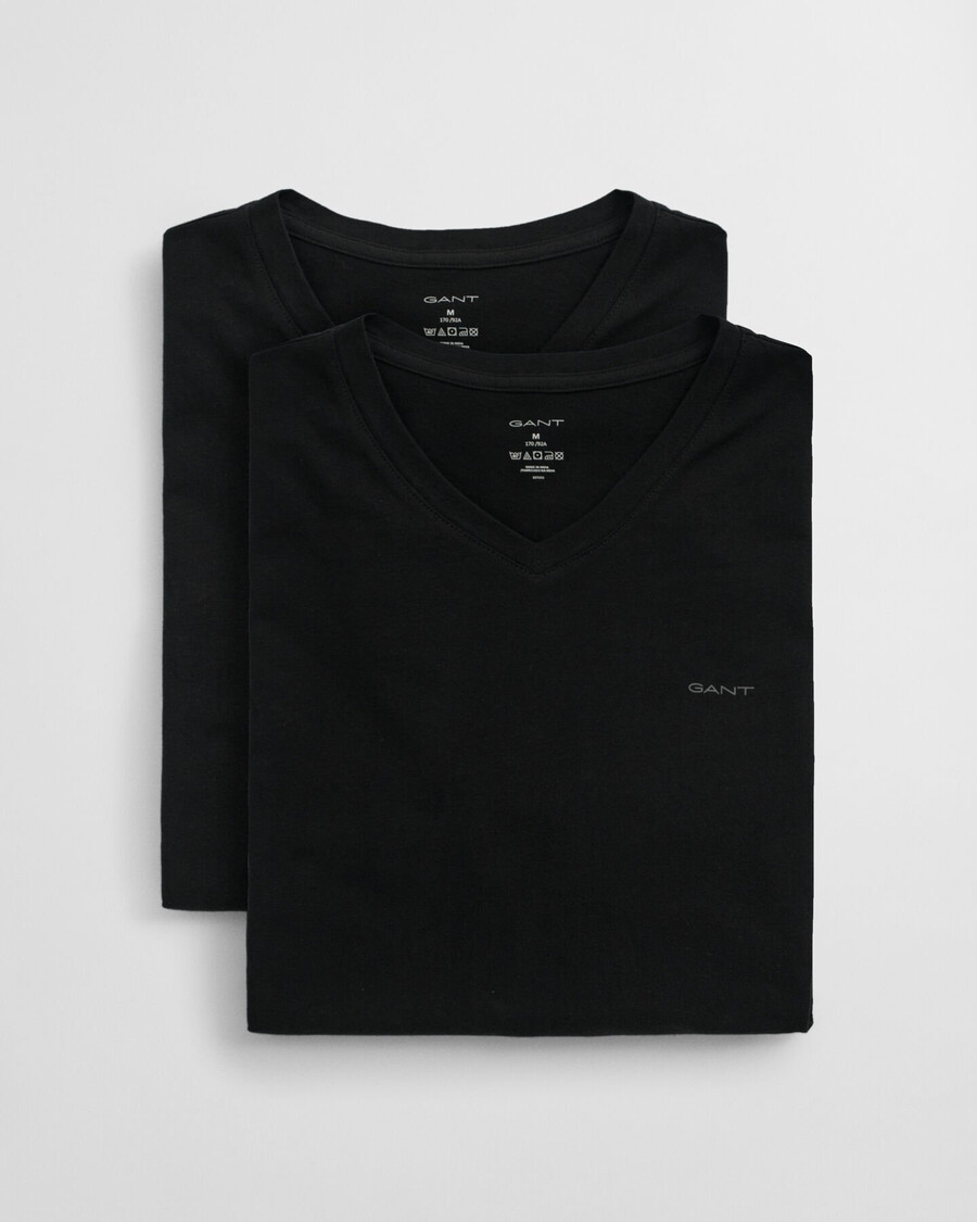 2er-pack v-ausschnitt-t-shirts – schwarz