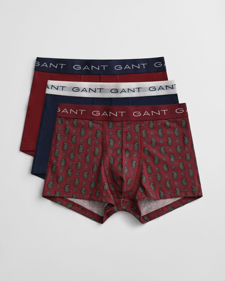 3er-pack geschenkboxen mit paisley-muster – rot