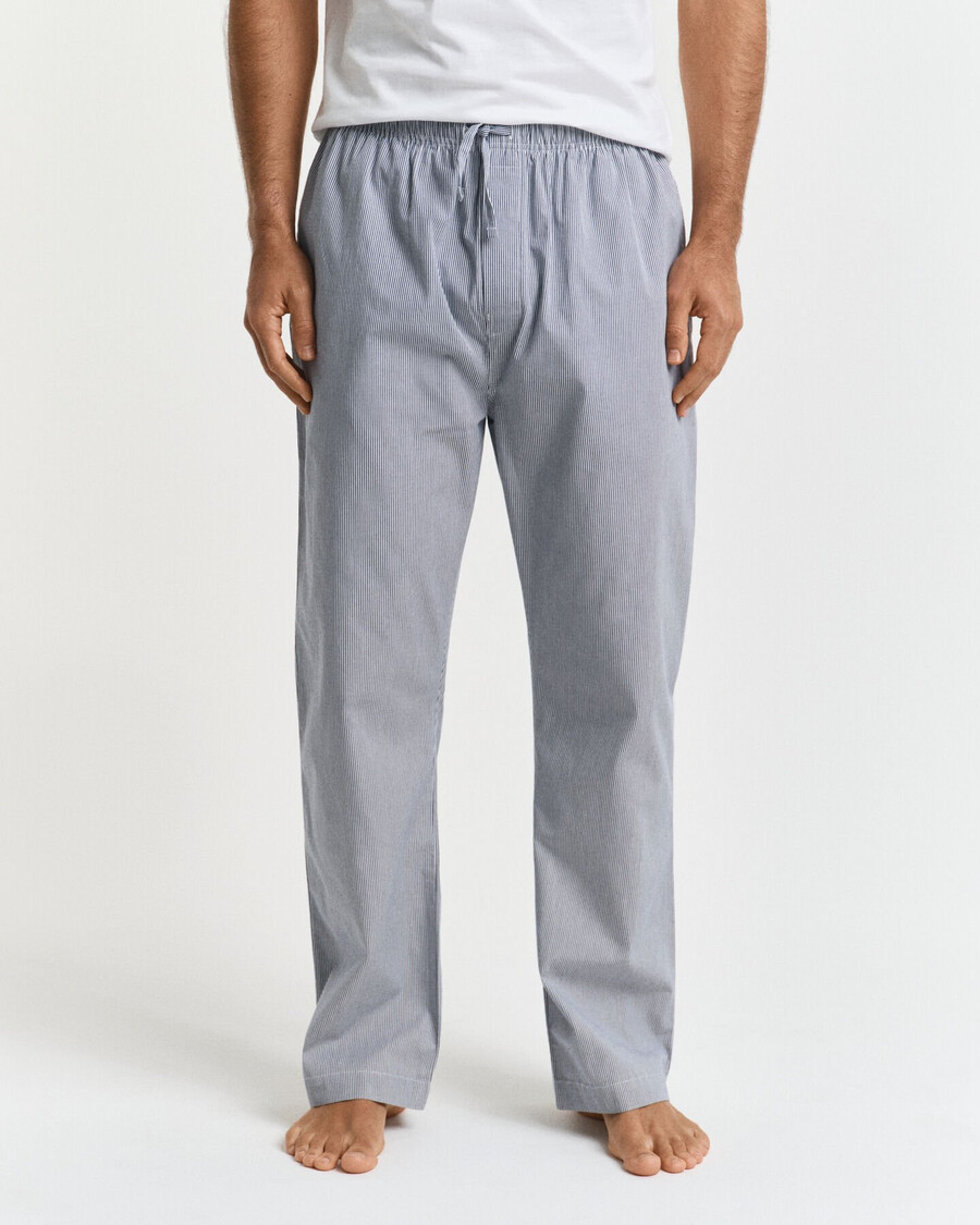 gestreifte popeline-pyjamahose – persischblau