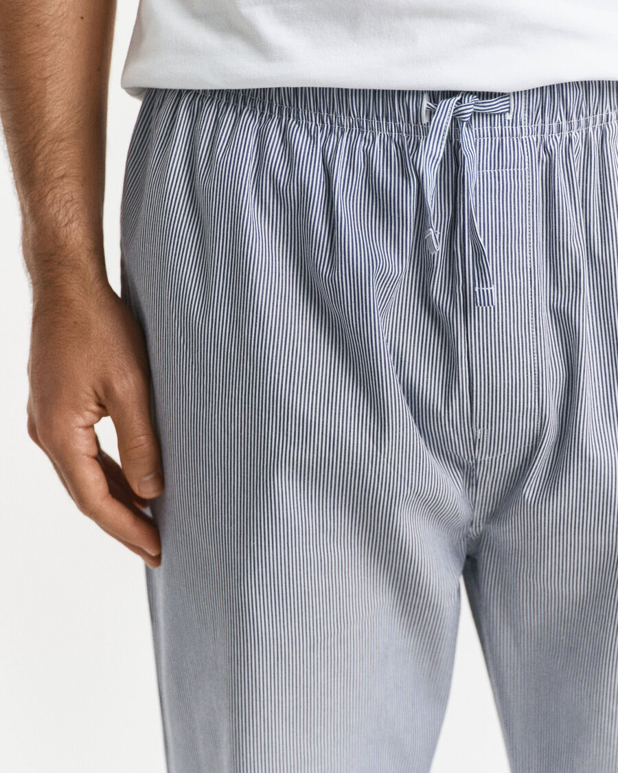 gestreifte popeline-pyjamahose – persischblau
