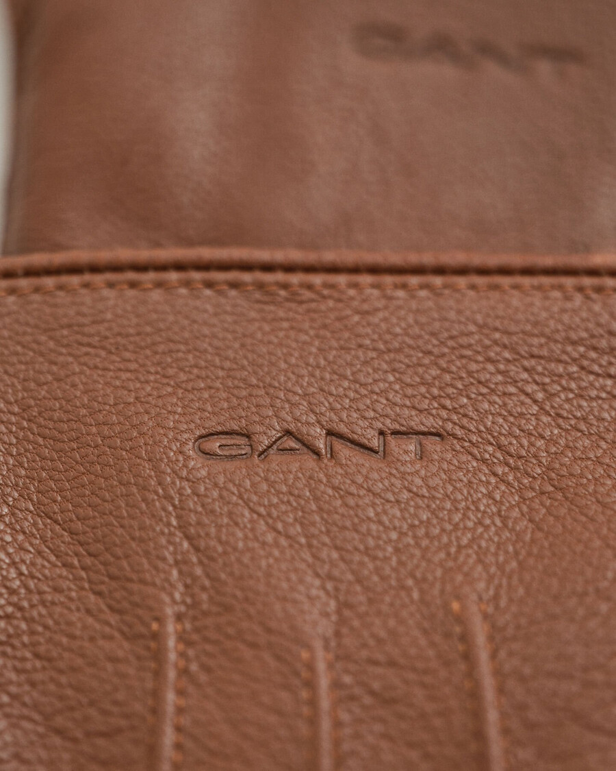 kaschmirgefütterte lederhandschuhe – cognac