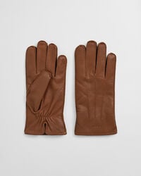 kaschmirgefütterte lederhandschuhe – cognac