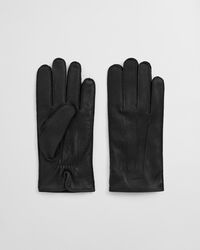 kaschmirgefütterte lederhandschuhe – schwarz