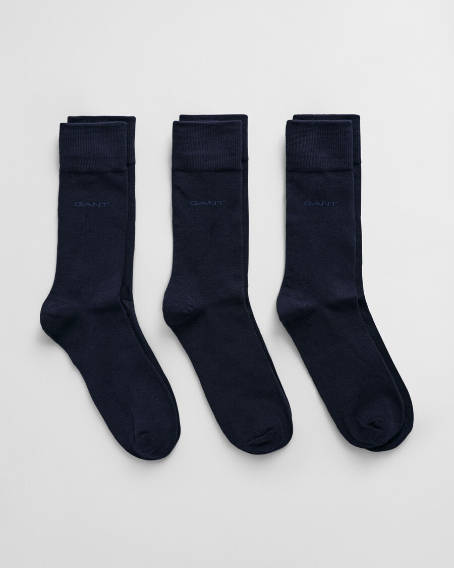 3er-pack weiche baumwollsocken – marineblau