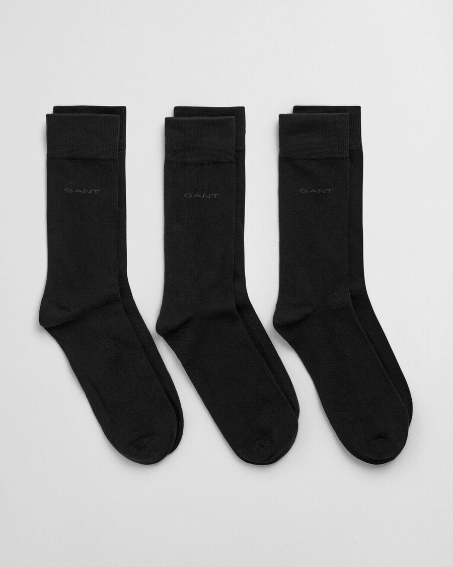 3er-pack weiche baumwollsocken – schwarz