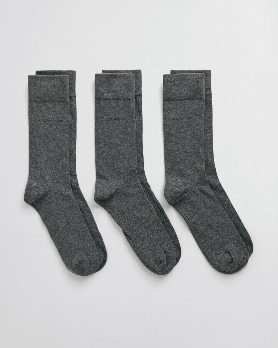 3er-pack weiche baumwollsocken – anthrazit meliert