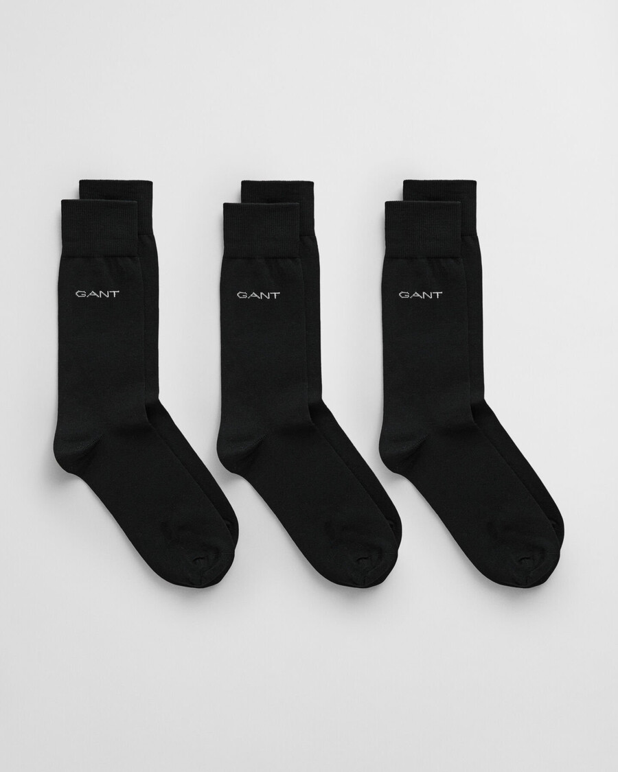 3er-pack merzerisierte baumwollsocken – schwarz