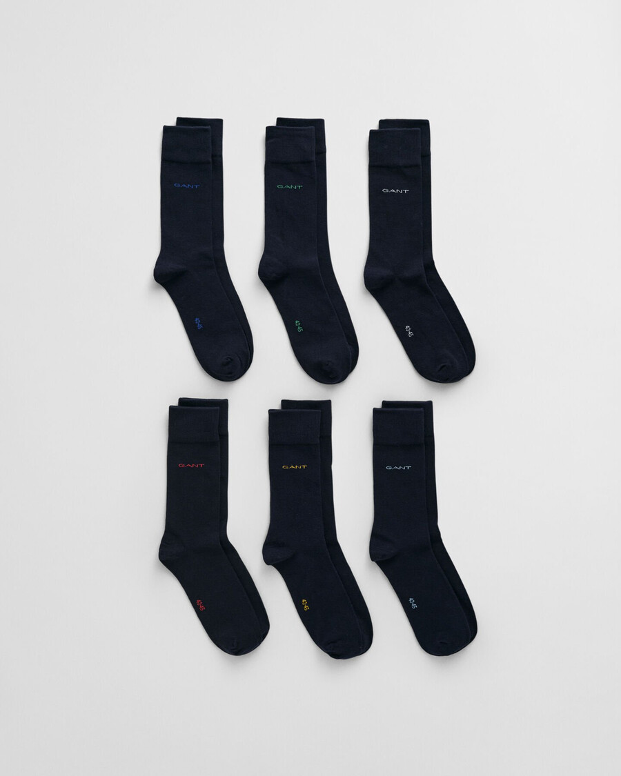 6er-pack weiche baumwollsocken – marineblau