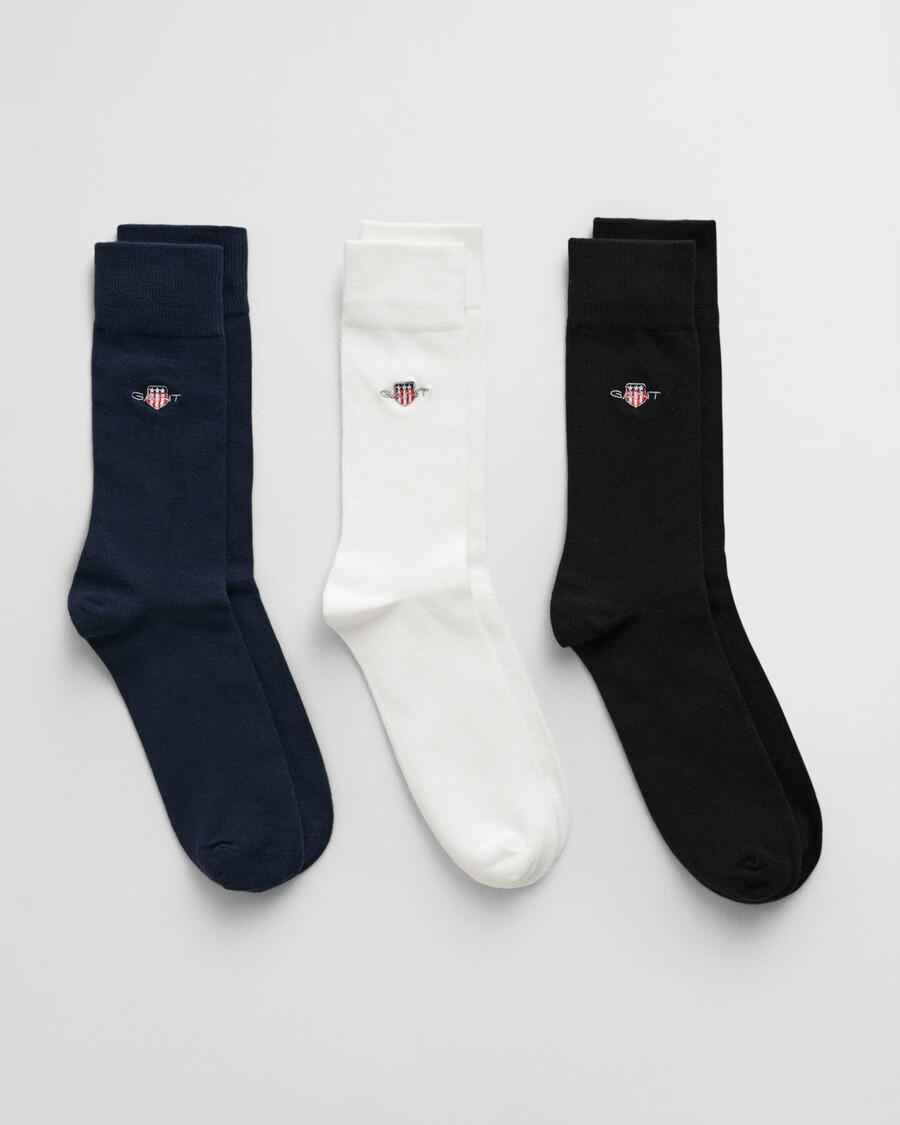 3er-pack shield socken – schwarz