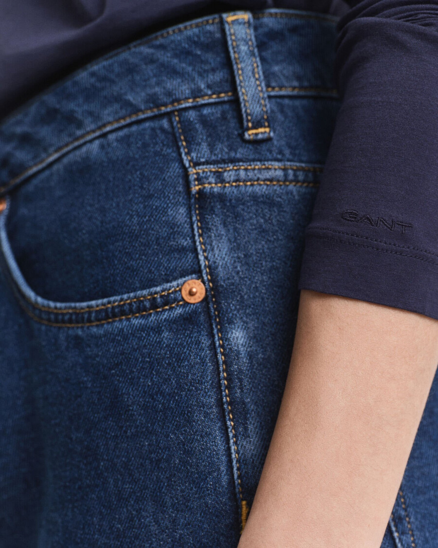 leichtes baumwoll-rollkragenshirt – abendblau